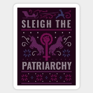 Sleigh the Patriarchy // Funny Feminist Ugly Christmas Sweater Style Sticker